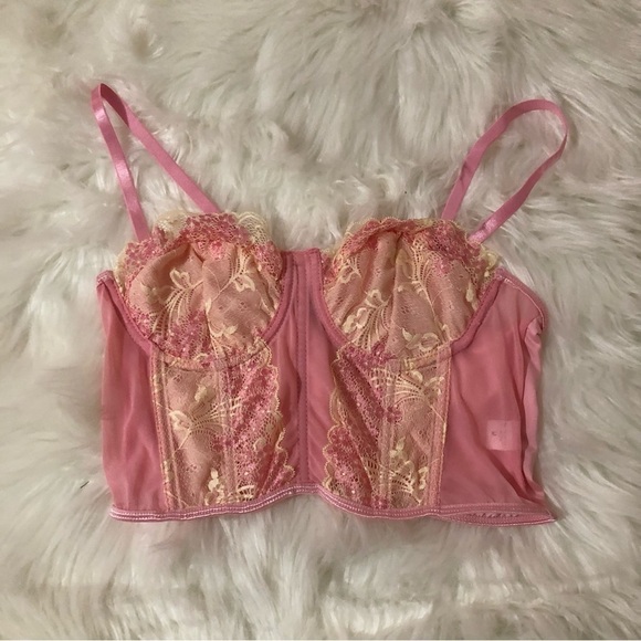 LUXE 5 Star Fave Princess Bustier Corset Lace Cami Crop Top Med - Picture 8 of 11